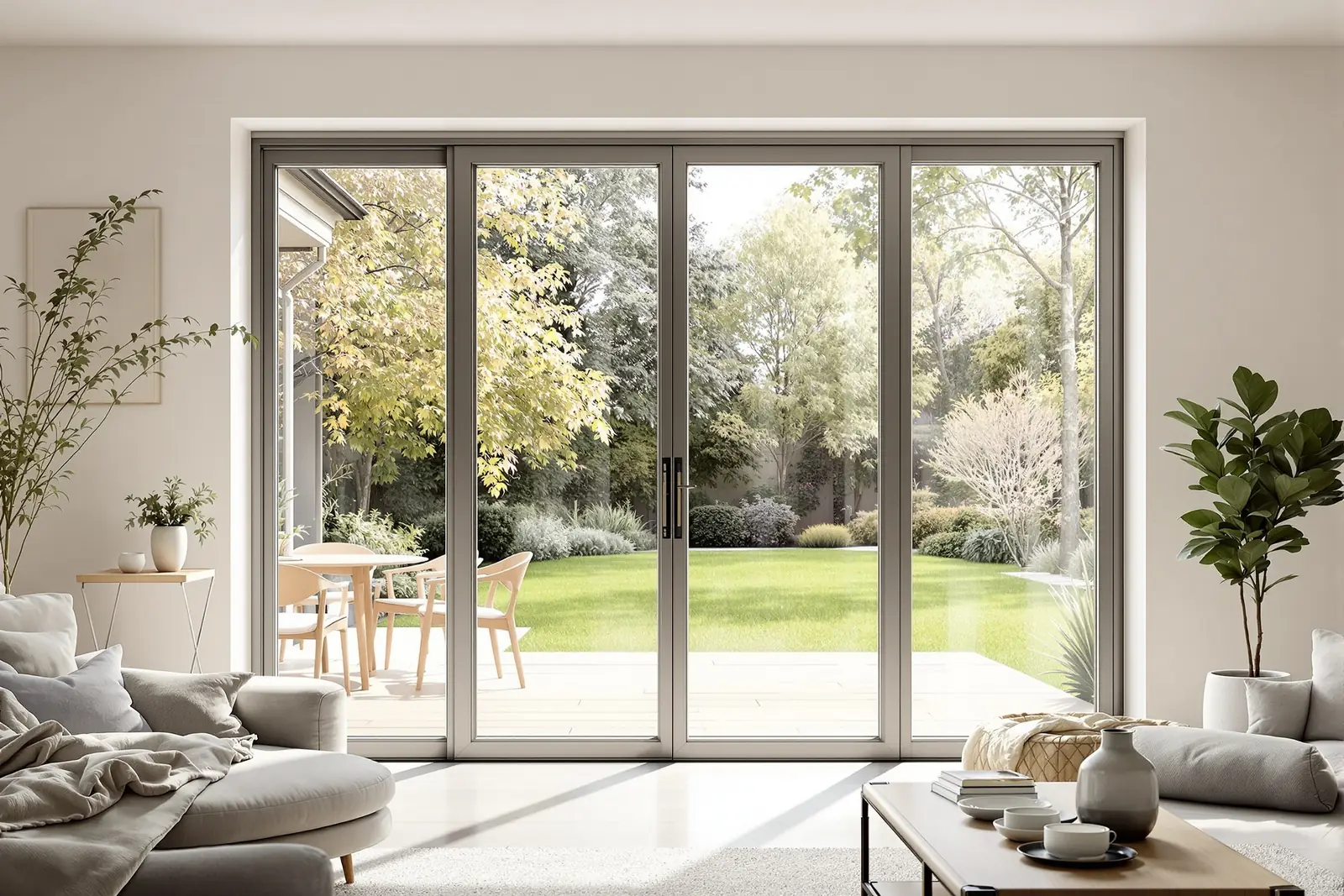 Baie vitrée coulissante moderne dans une maison à Amiens